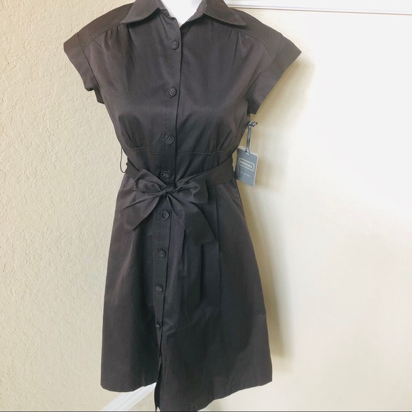 Merona Dresses & Skirts - NWT [Merona]Brown Button Shirt Dress